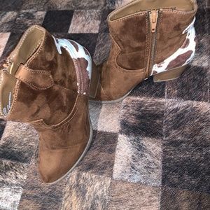 Cowhide booties
